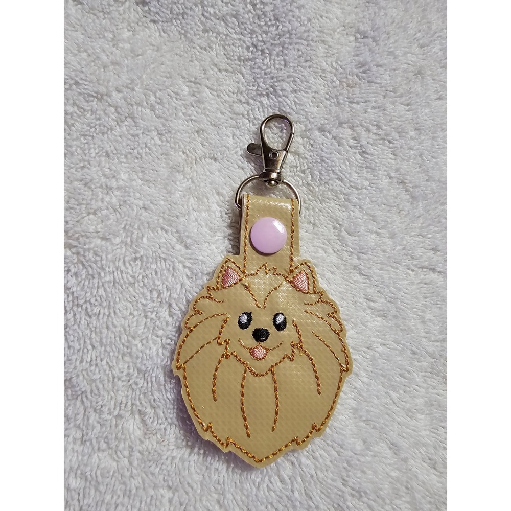 Dog Keychain Embroidered Puppy‎ Keyring Cute Pet Charm Backpack Clip Accessory